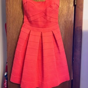 Coral-Express Size XS strapless cocktail dress